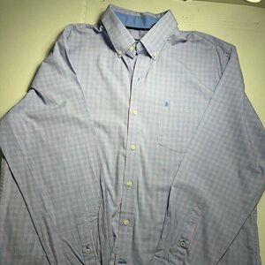 Izod Light Pink and Blue Checkered Shirt XL